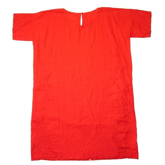 NWT Eileen Fisher Organic Handkerchief Linen Boxy Shift in Geranium Dress XL - Picture 5 of 6